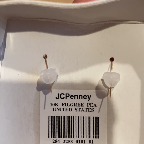 1” inch Pear 10K white & Gold Dangling Earrings tear shape earrings - Picture 3 of 8